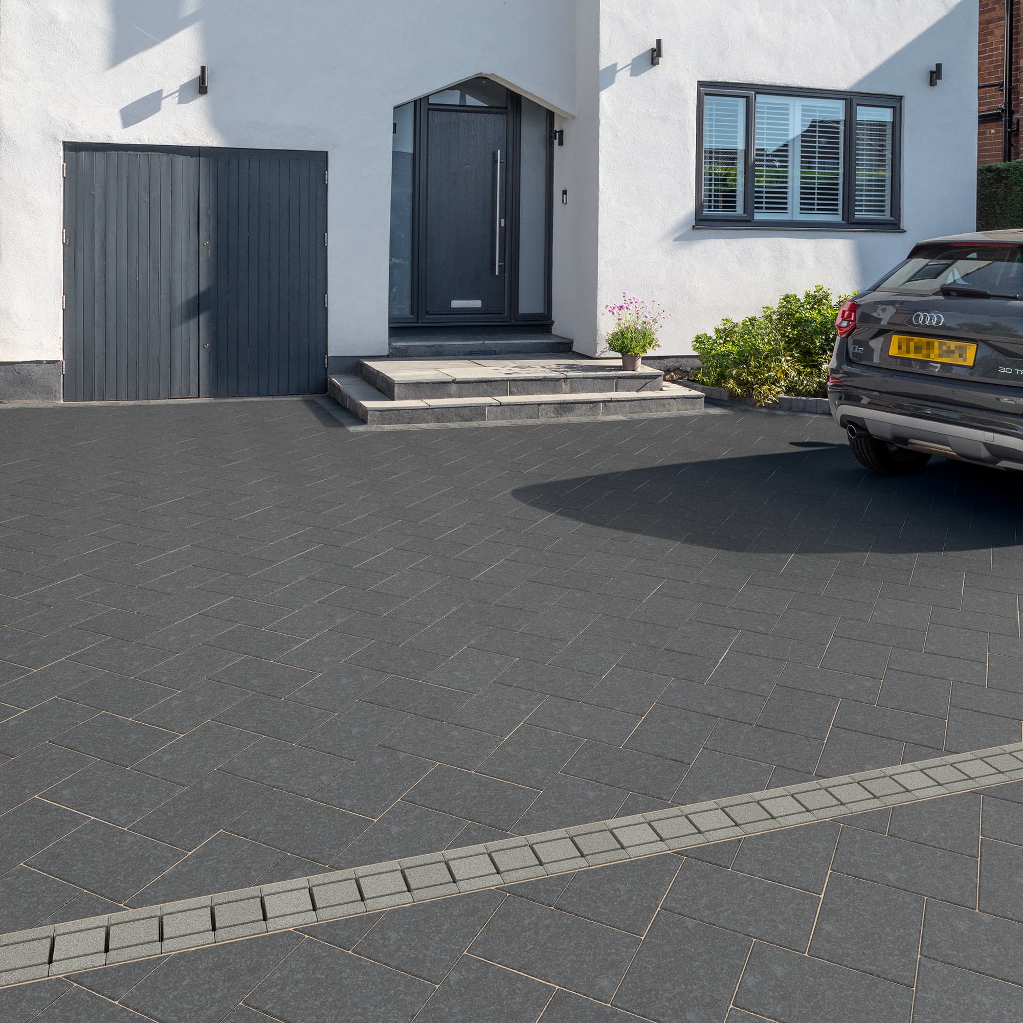 Marshalls Lunar Concrete Block Paving Shadow 10.75m2 Project Pack
