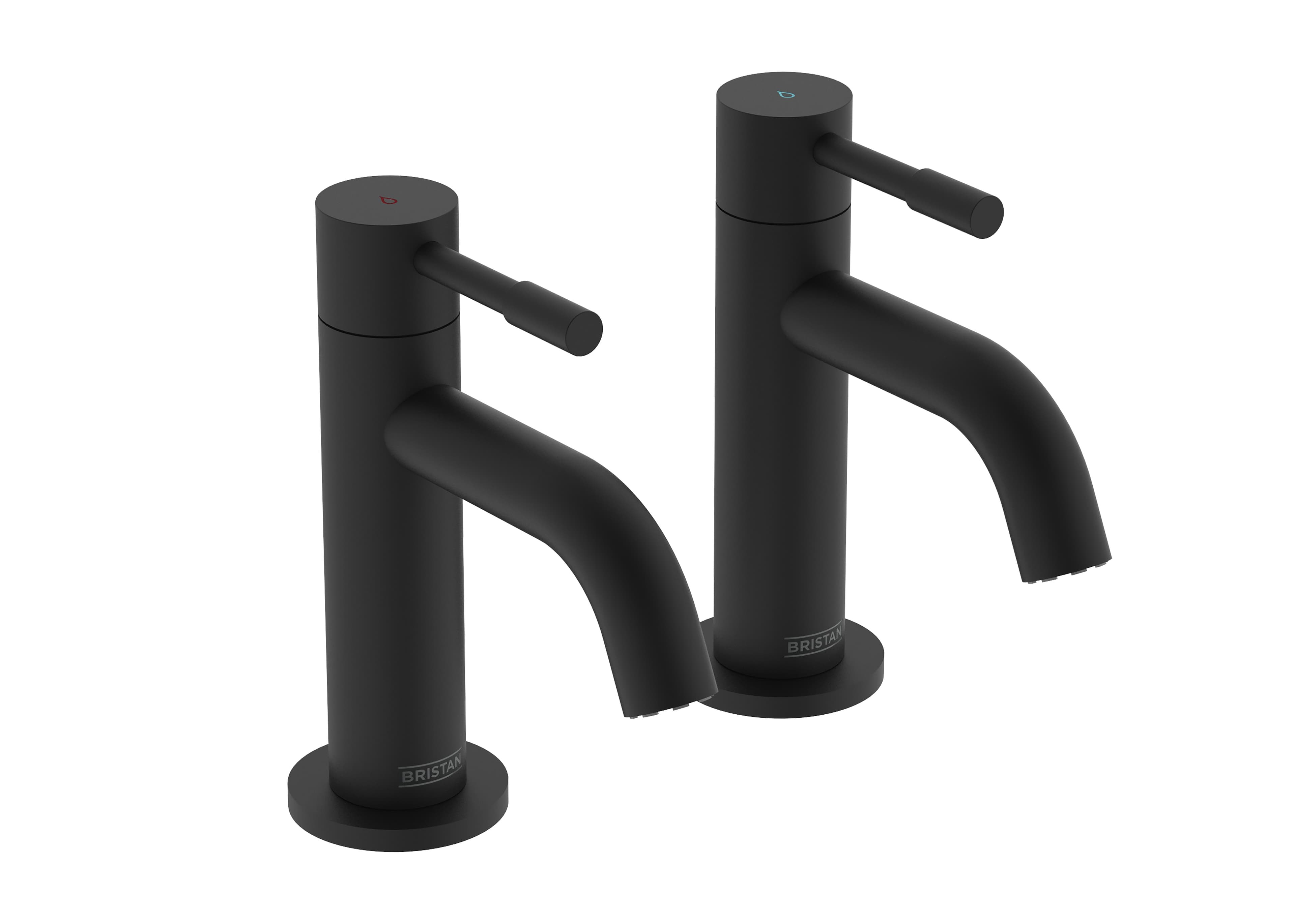 Bristan Mila Basin Pillar Taps - Black