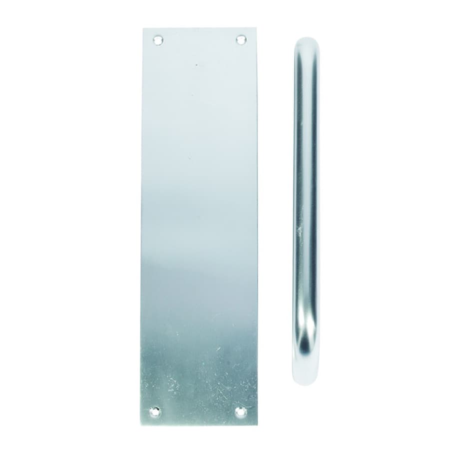 Urfic Pull Handle 229mm with Finger Plate Satin Anodised Aluminium FD142