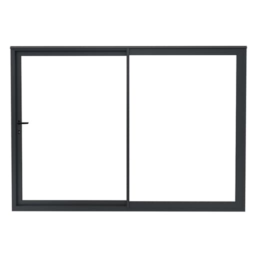 Aston Black Aluminium Sliding Door Frame, Size: 20x3500x2200mm