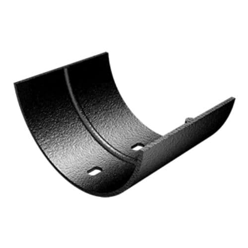Cast Aluminium Half Round Gutter Union - 100mm Black (9005 Leatherette)