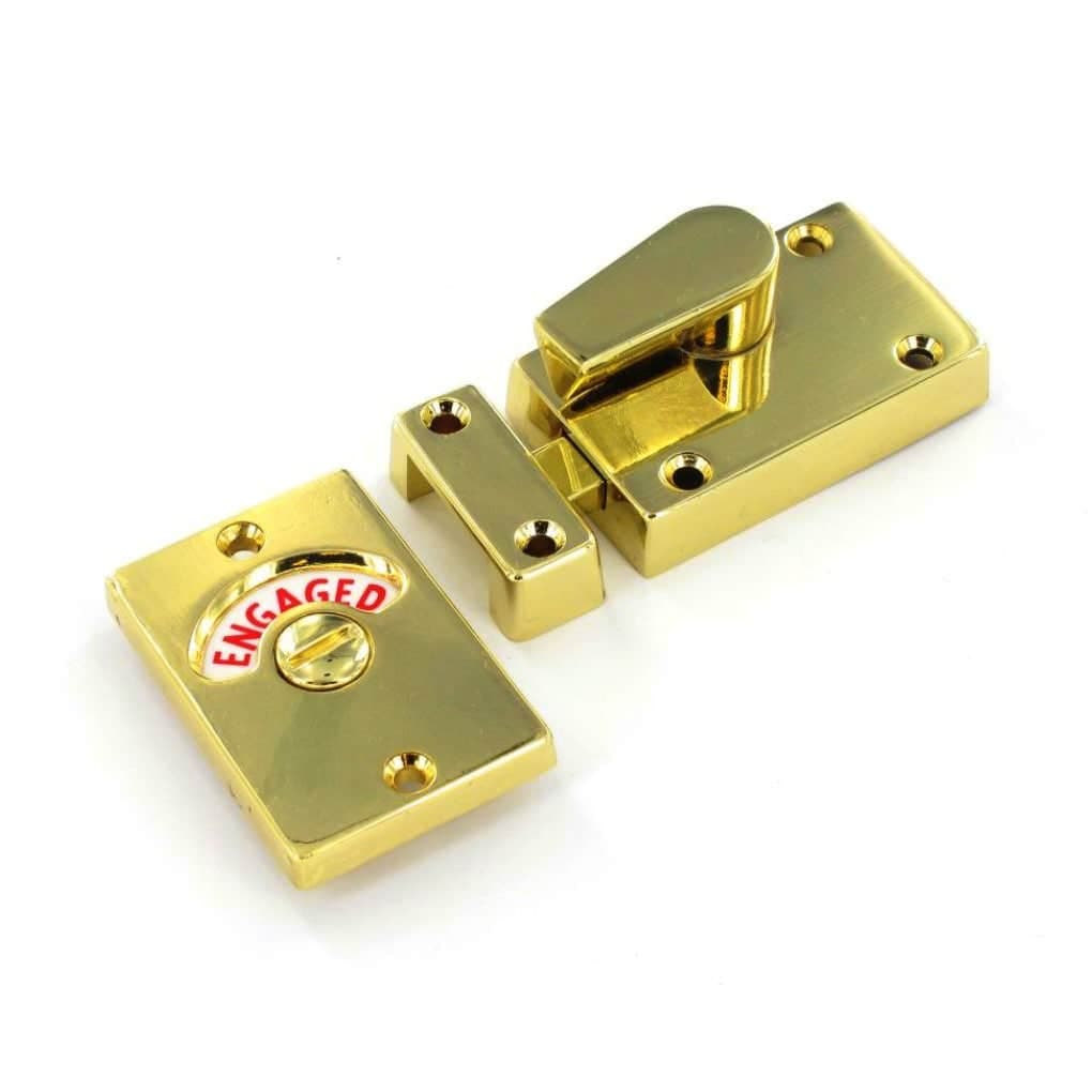 Bathroom Door Privacy Indicator Bolt - Polished Brass - Fixings Included - Hardware Solutions
