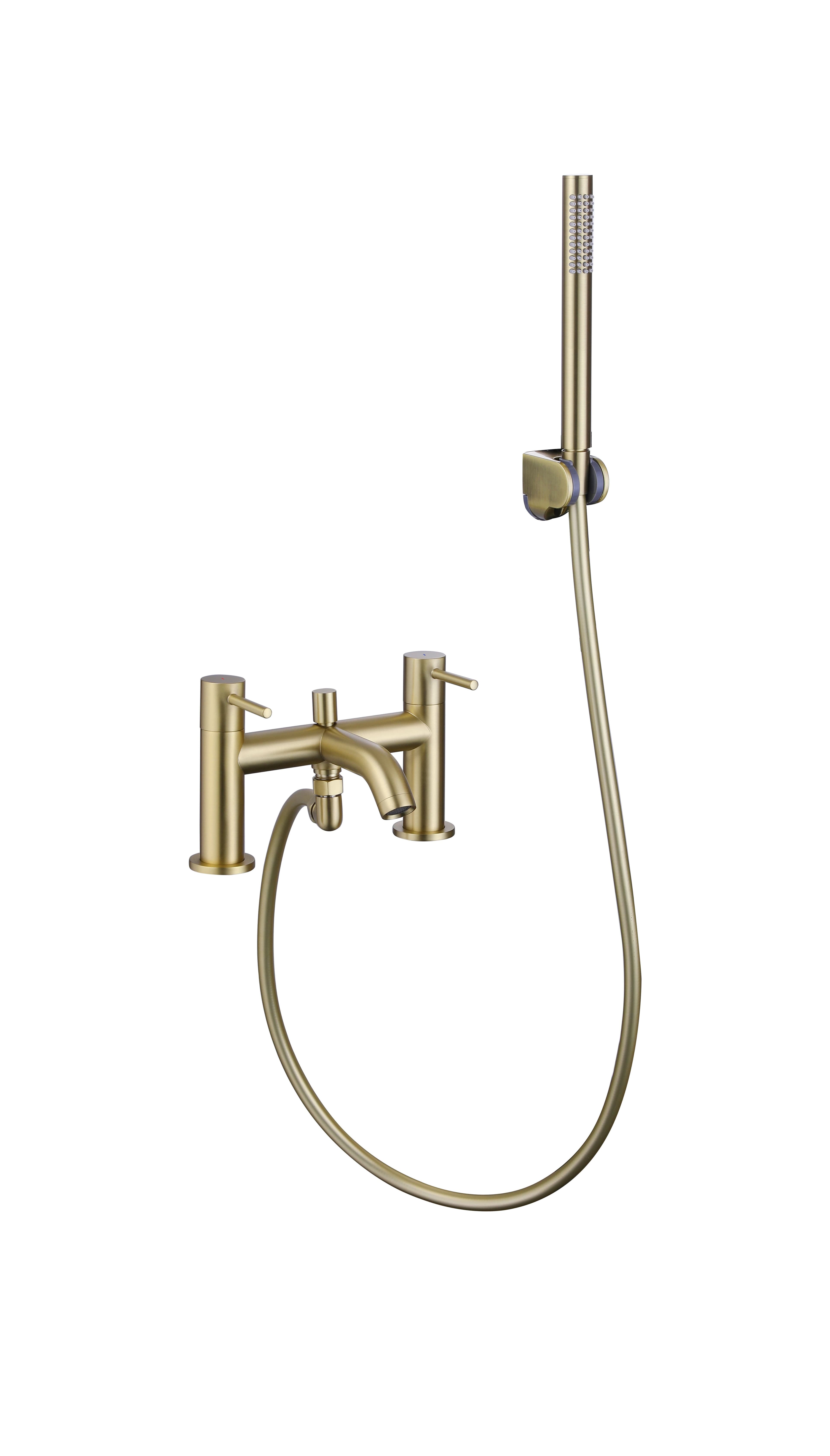 Scylla Round Bath/Shower Mixer - incl. Shower Kit - WRAS - Brushed Gold