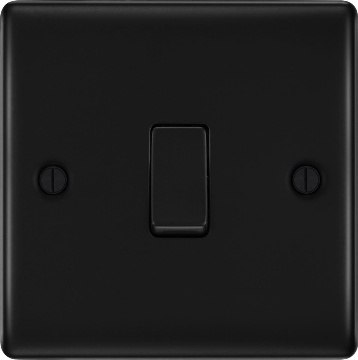 Single Light Switch - 1 Gang 2 Way - Matte Black