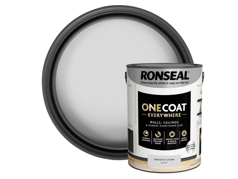 Ronseal One Coat Everywhere Interior Smooth Stone Matt 5 Litre KCB.7015103.12704.81