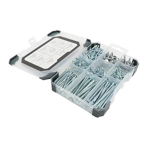 Timco TRAY660 Mixed Tray - Nails - Galvanised - Bright 300Pcs Tray 300