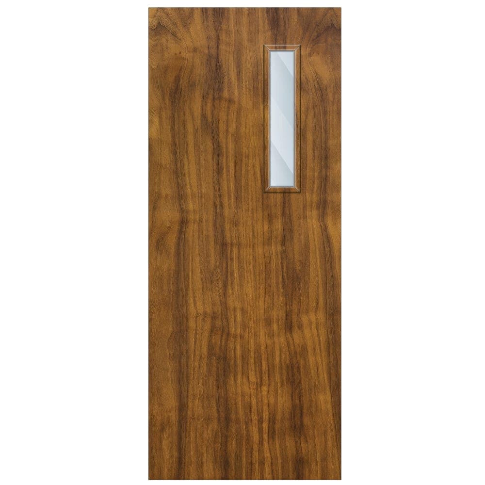 Crown American Black Walnut Solid Core Clear Laminate Glazed Internal Door 1981mm x 762mm x 44mm | 600mm x 150mm VP