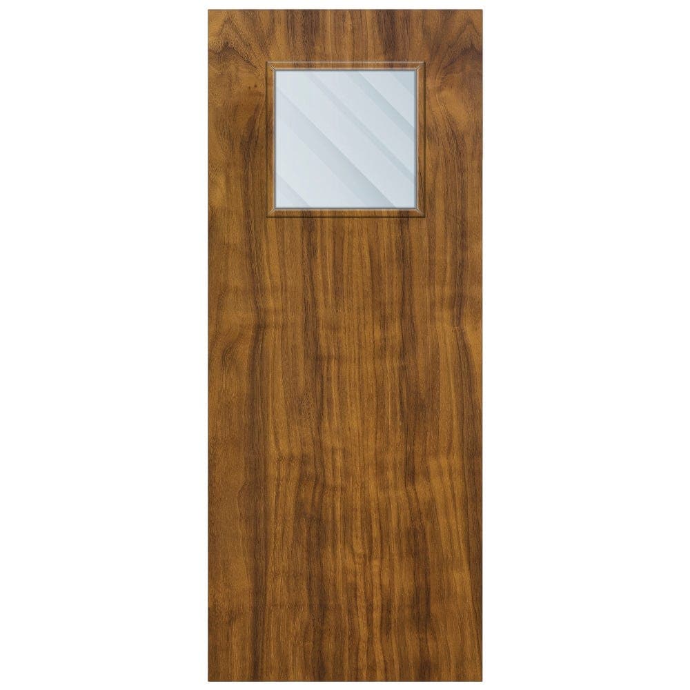 Crown American Black Walnut Solid Core Clear Laminate Glazed Internal Door 2040mm x 926mm x 44mm | 450mm x 450mm VP