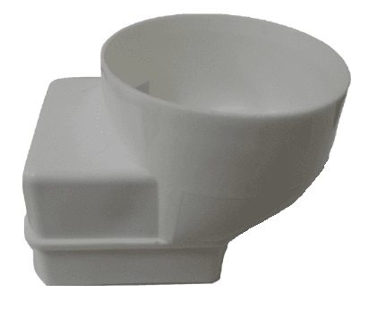 White 60mm Square Adapter for Gutter Mate Original Organics