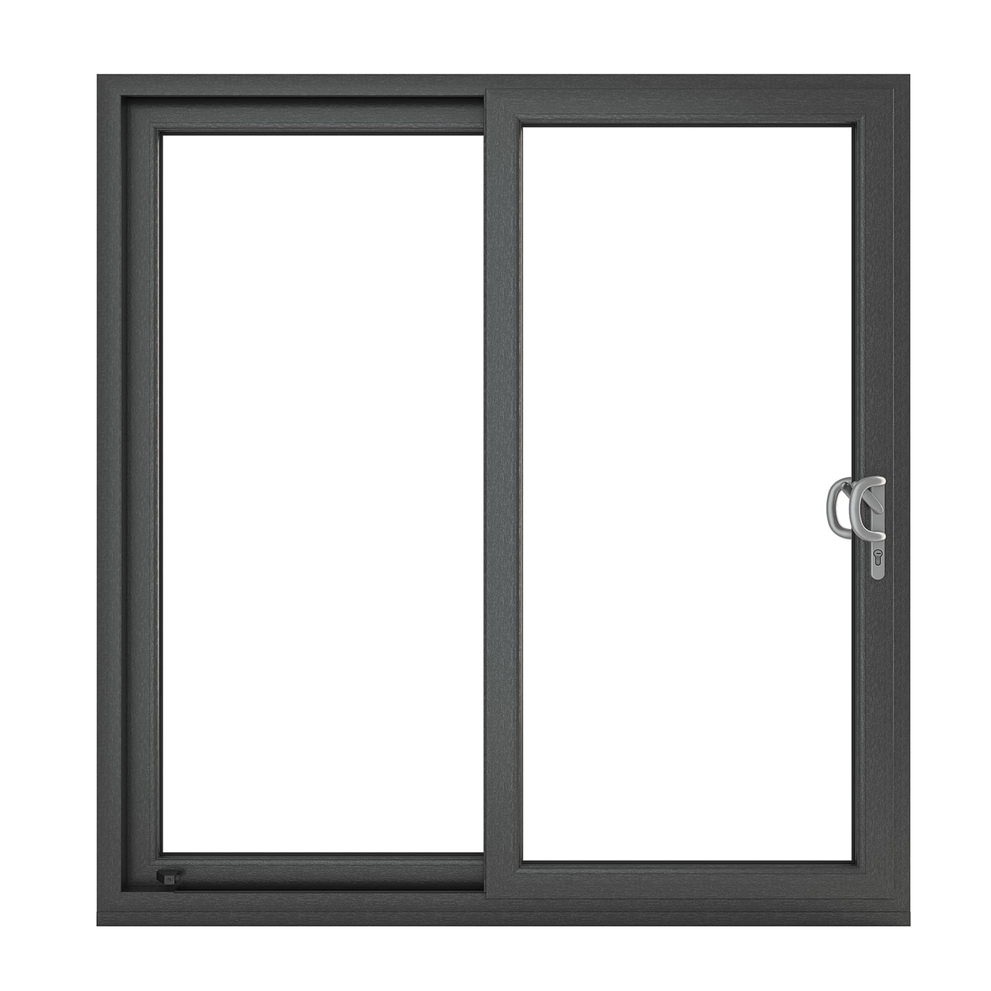 Crystal Upvc Grey 7016 External White Internal Sliding Patio Right to Left 150 Cill Included Clear Glazed 1790 x 2090 mm