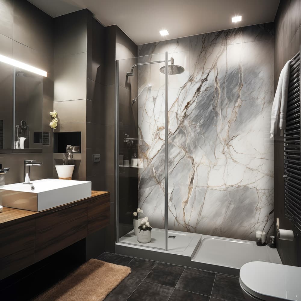 Pasadena 1 Matt Marble Effect PVC Shower Panel (10mm)