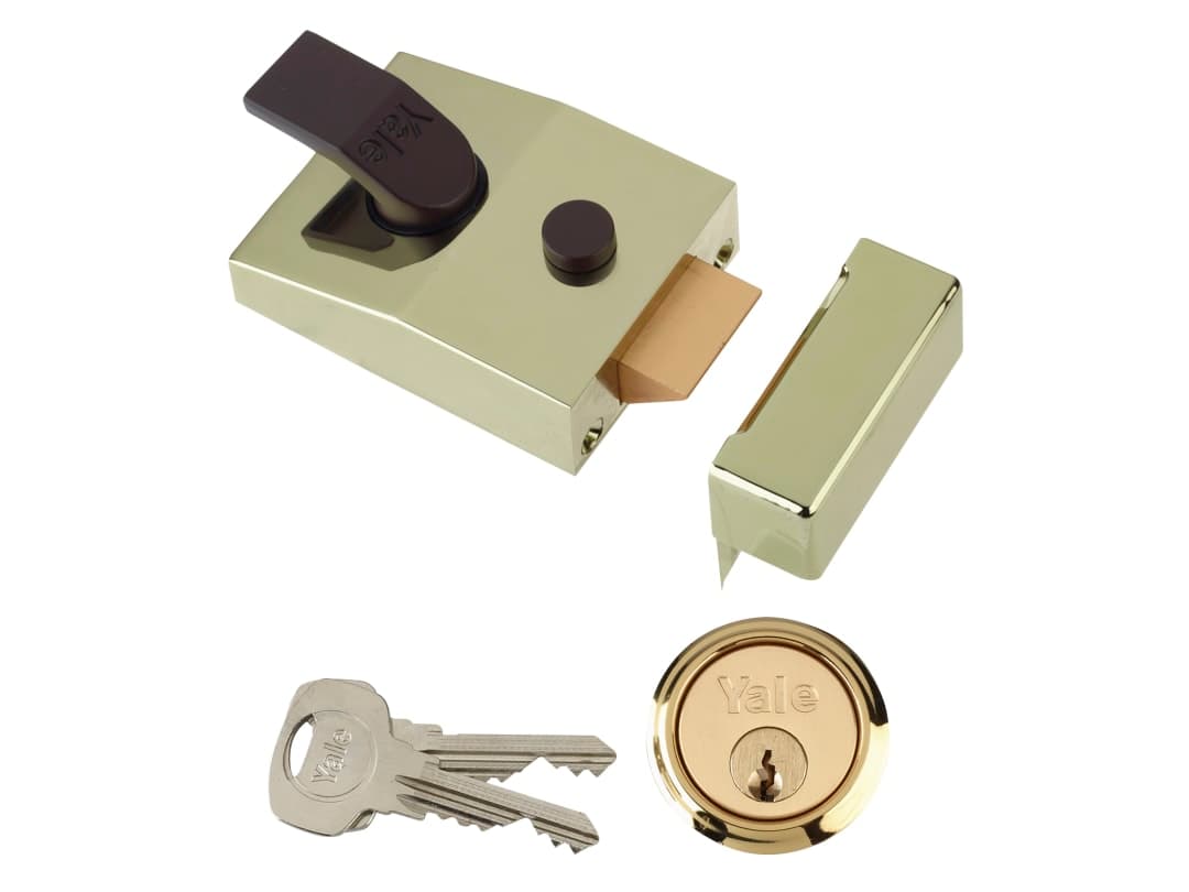 Yale Locks 89 Deadlock Nightlatch 60mm Backset Brasslux Finish Box 6.30089E+11