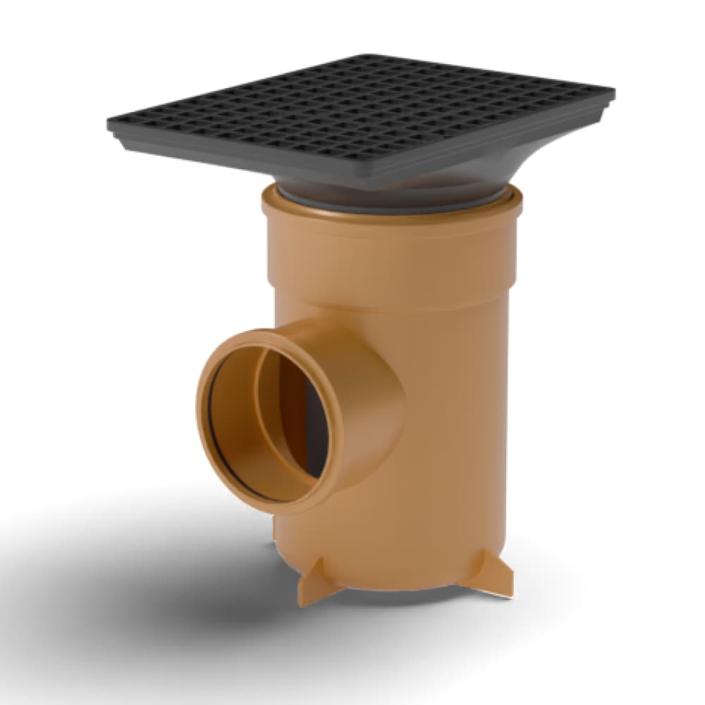 FloPlast Drainage Bottle Gully Rectangular Grid - 110mm