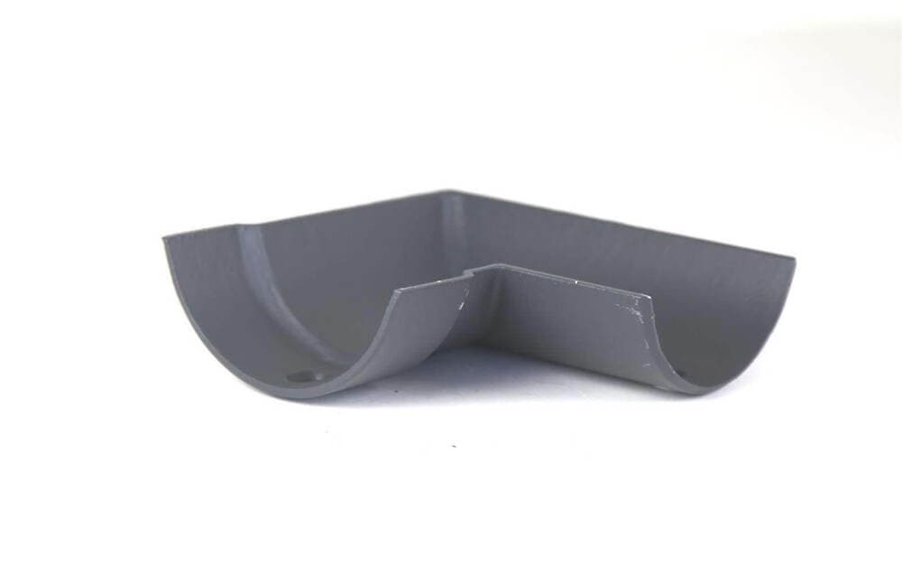 Hargreaves Premier Cast Iron Half Round Gutter Right Hand Angle - 90 Degree x 150mm Primed