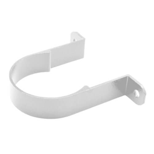 Aluminium Round Swaged Flush Fit Downpipe Clip - 76mm PPC Finish