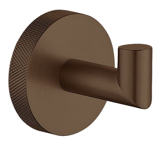 Kensington Knurled Robe Hook - Brushed Bronze