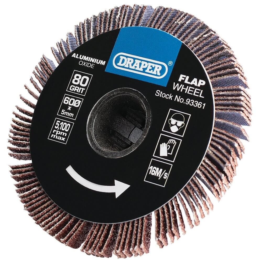 Draper 93361 Aluminium Oxide Flap Wheel 5 X 60Mm 80 Grit each