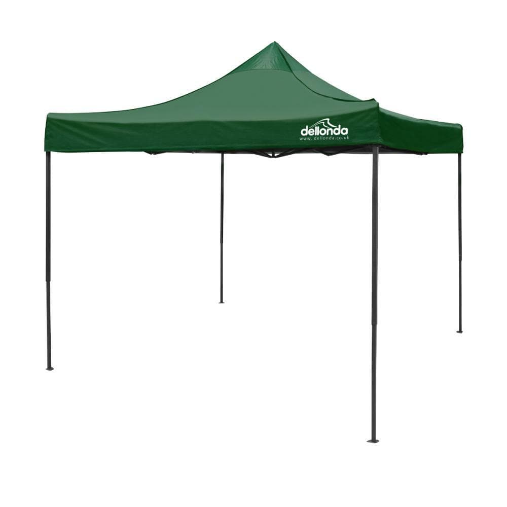 Sealey DG132 Dellonda Premium 3 X 3M Pop-Up Gazebo Pvc Coated Water Resistant Fabric Supplied With Carry Bag Rope Stakes & Weight Bags - Dark Green Canopy