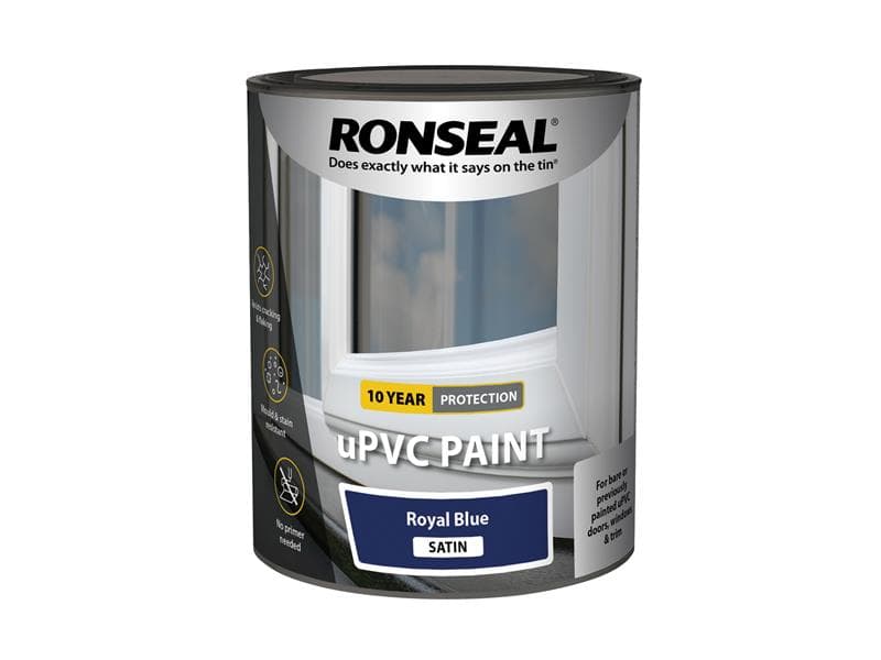 Ronseal 39390 Upvc Paint Royal Blue Satin 750Ml