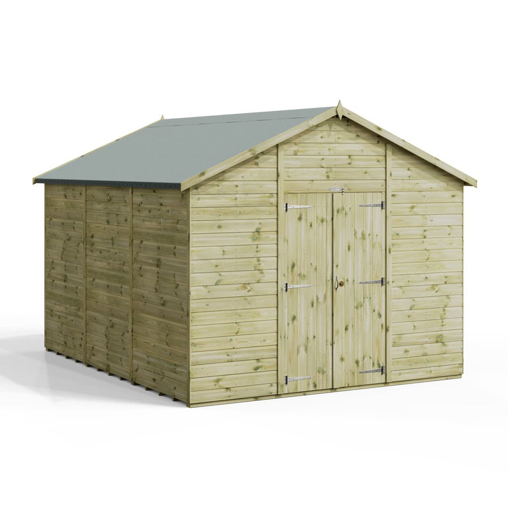 Powersheds 12x10 Premium Powersheds Apex No Windows Double Doors