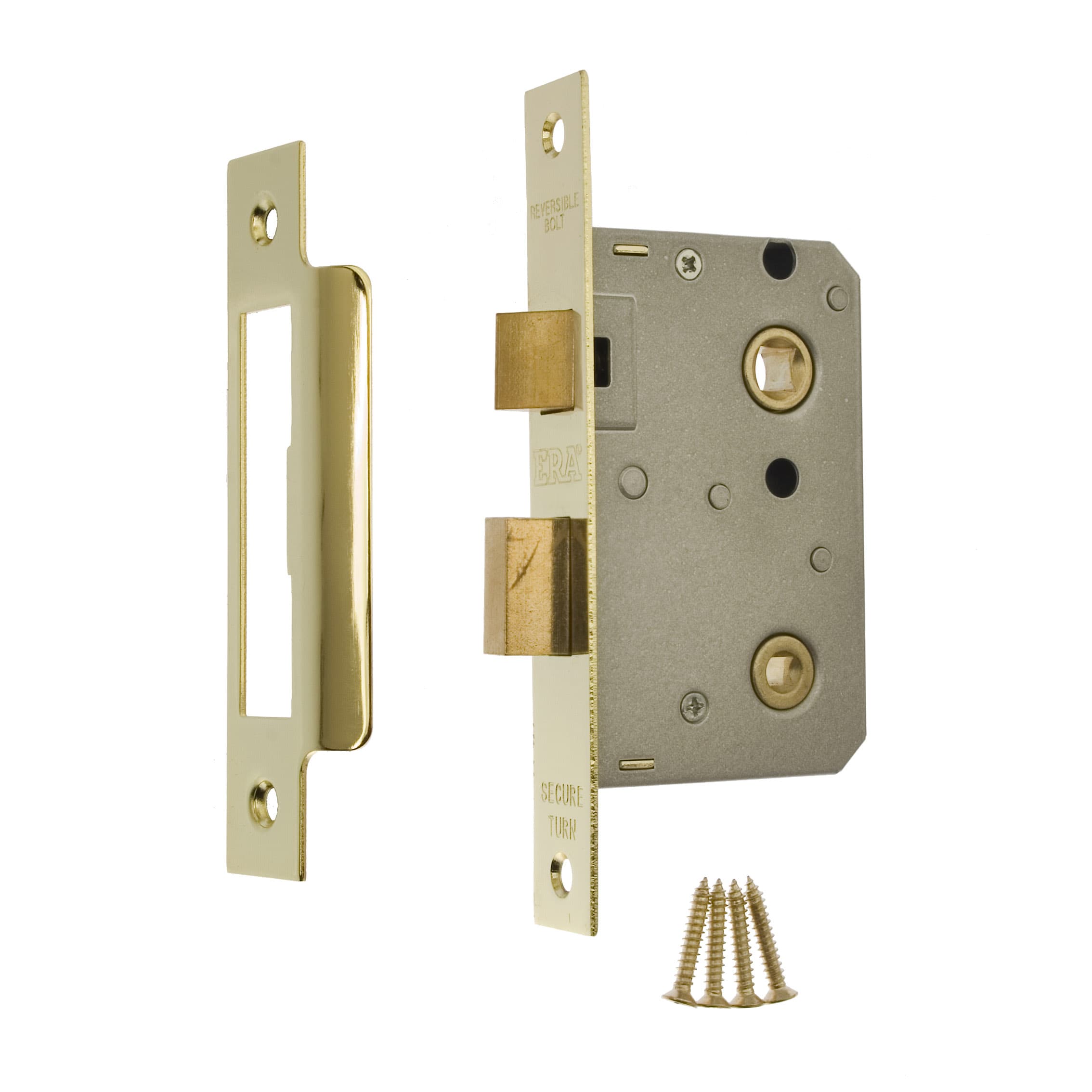 ERA Bathroom Lock 75mm Brass 343-32