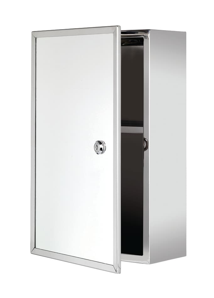 Croydex Trent Lockable Medicine Cabinet Stainless Steel WC846005