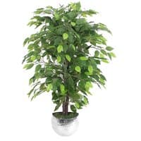 Dyzi Artificial Ficus Tree With Metal Planter 90cm - Green