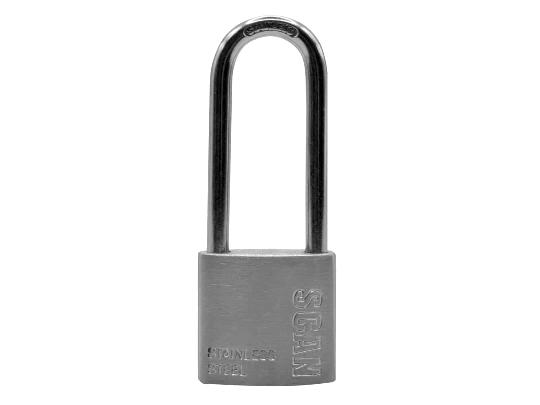 Scan Stainless Steel Padlock 32mm Long Shackle ZB111-32L