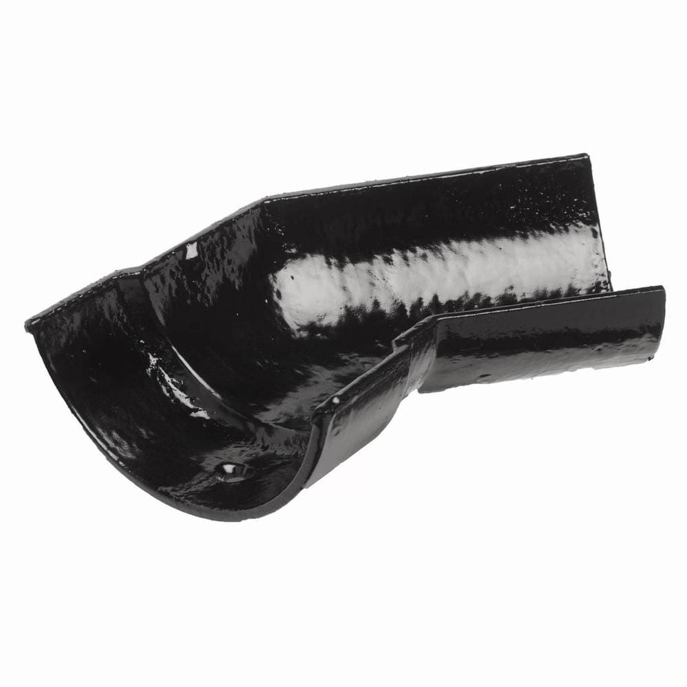 Hargreaves Premier Cast Iron Half Round Gutter Right Hand Angle - 135 Degree x 150mm Black