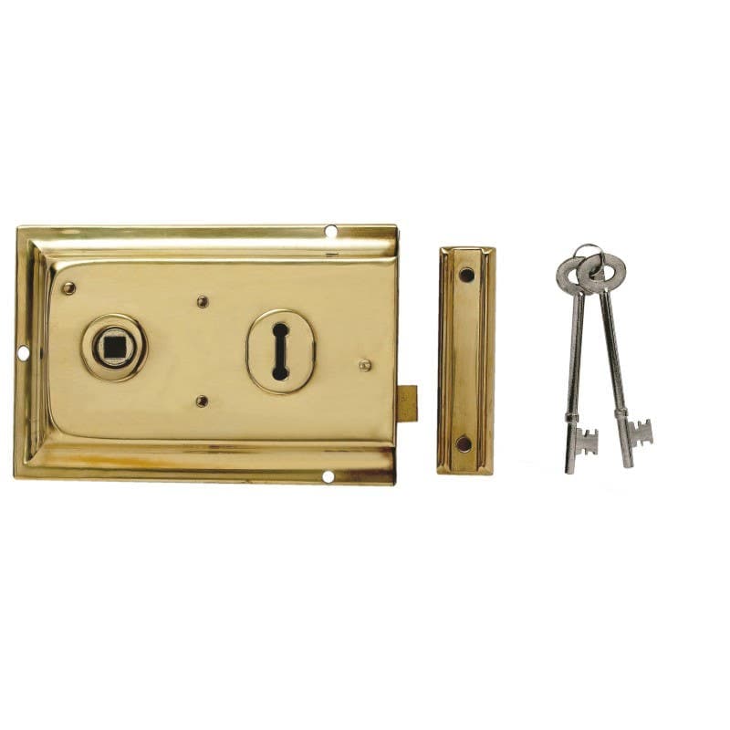 Rim Sashlock Door Lock - 6x4" (Inch) - Brass - Security Solutions