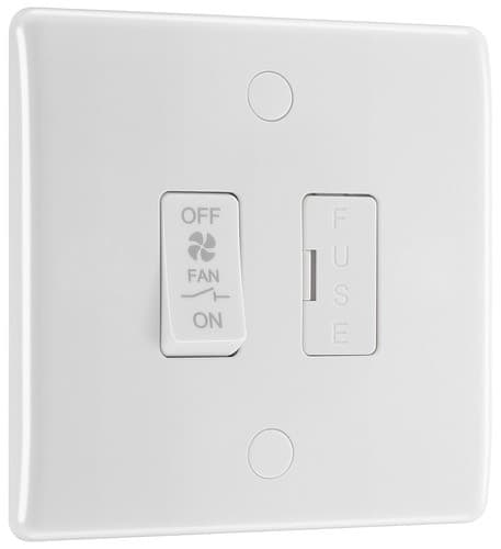 White Nexus Moulded Triple Pole Fused Fan Isolator Switch 10A 815F-01