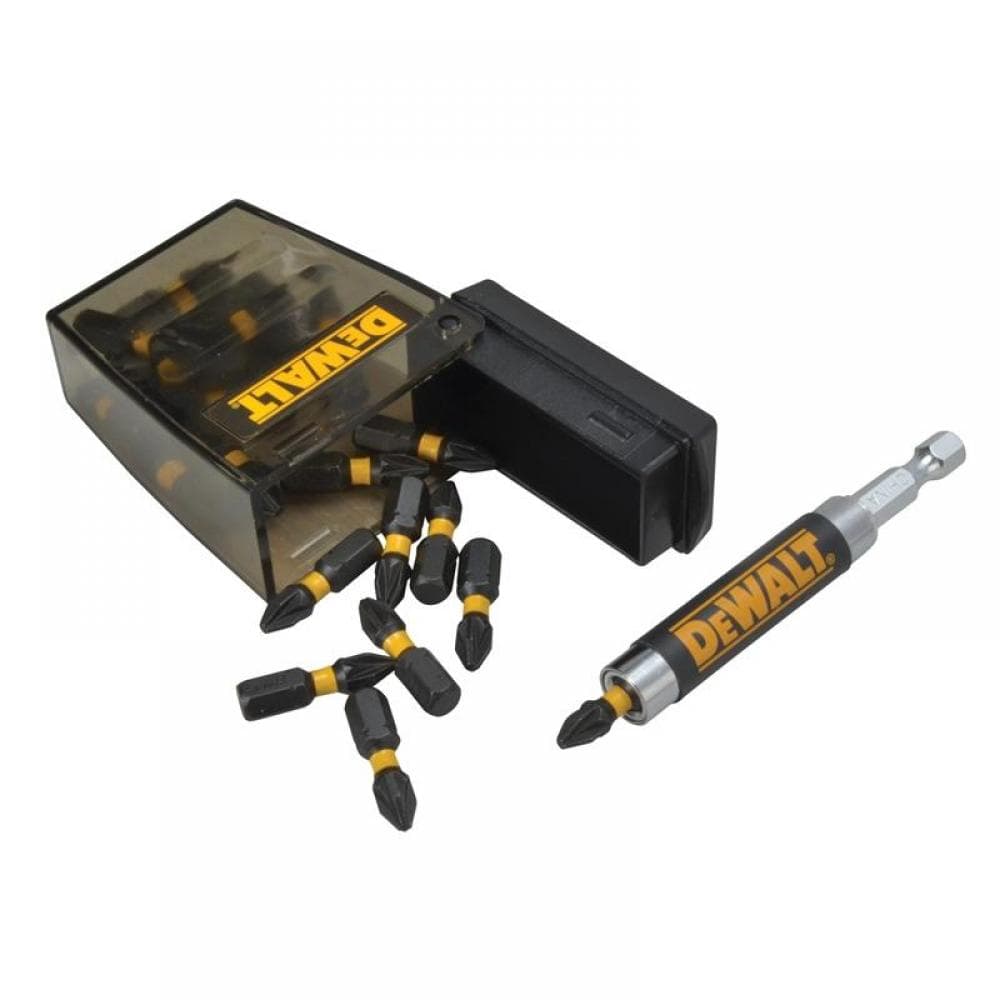 DeWalt Extreme Impact Torsion Bits PZ2 25mm + Magnetic Holder Display 21 Piece
