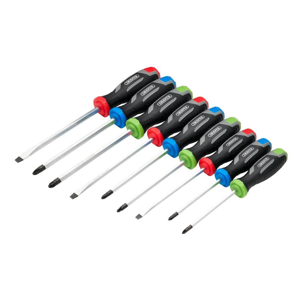 Draper Pound Thru Soft Grip Screwdriver Set (9 Piece) Pk 1 13487