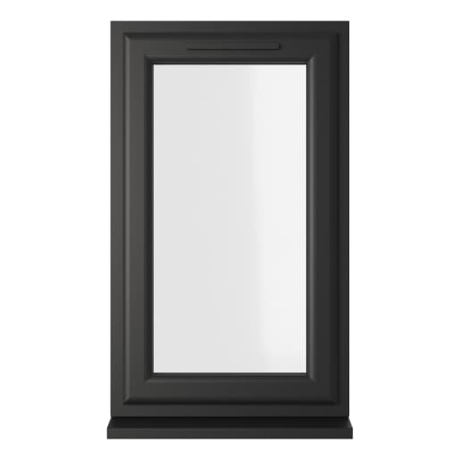 Crystal Double Glazed uPVC Window Black/White Left Hung 1040mm x 610mm Clear