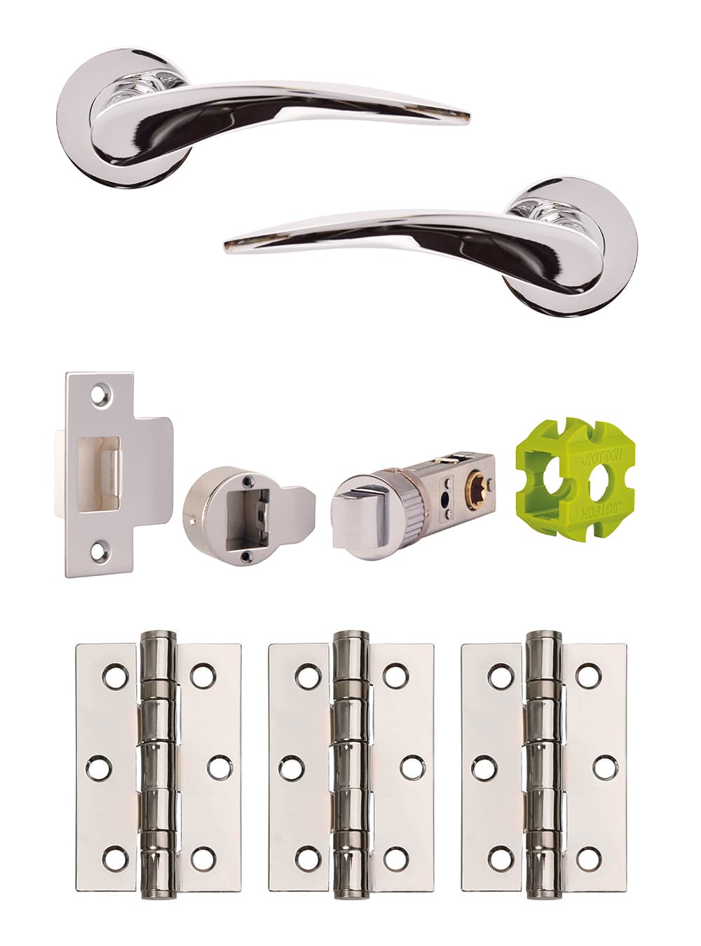 Jigtech Vecta Lever On Rose Handle Polished Chrome