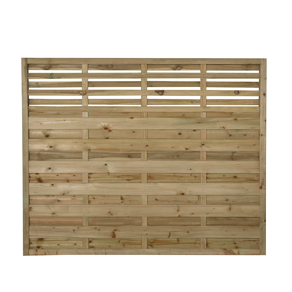 Forest Garden Natural Timber Pressure Treated Decorative Kyoto Fence Panel 3 Pack, 6x5ft