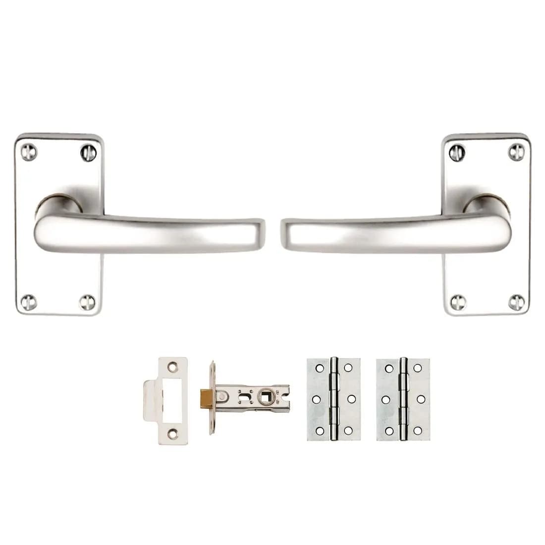 Sandal Int Latch Door Pack Satin Aluminium 3In Pk3