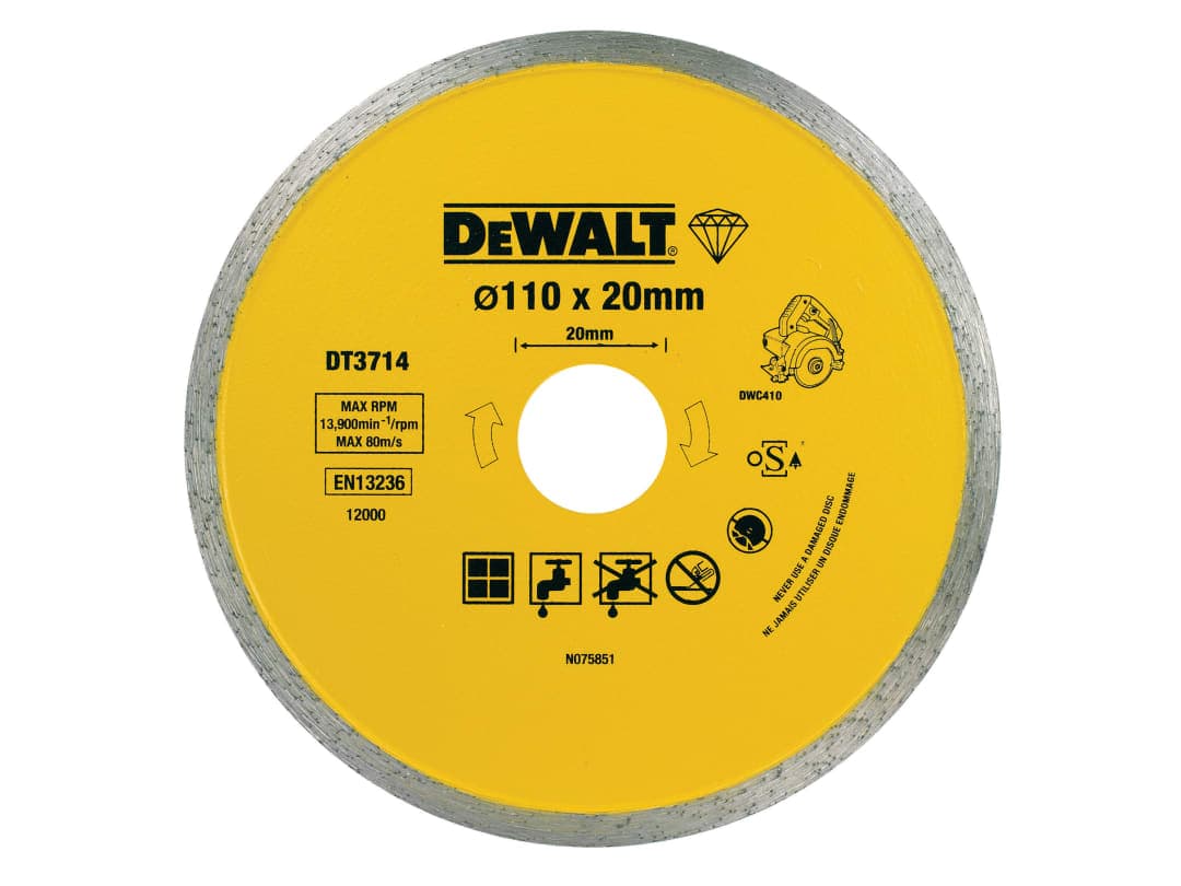 DEWALT Power Tools DT3714 Diamond Tile Blade 110 x 20mm DT3714-QZ
