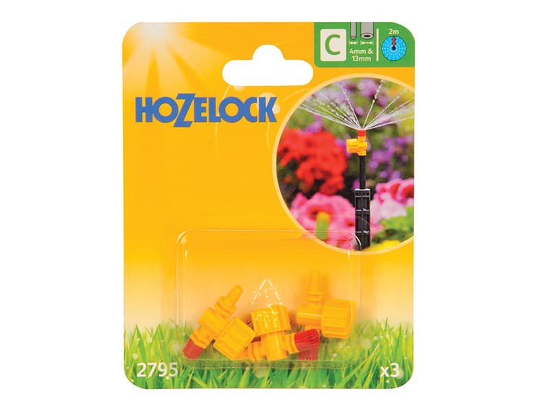 Hozelock 100-001-386 2795 Adjustable 360° Micro Spray Jet (Pack 3)