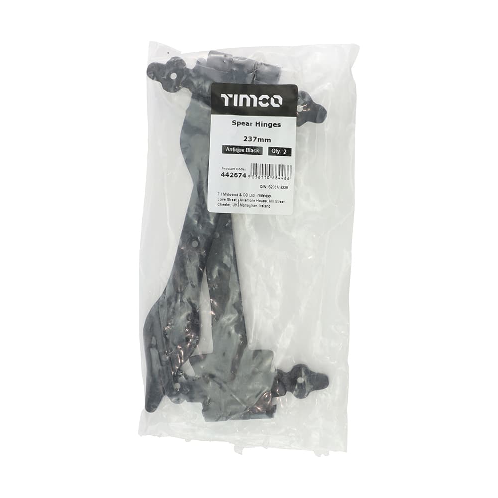 Timco Pair Of Spear Hinges - Antique Black Bag 1 442674