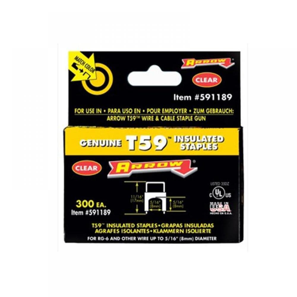 Arrow A591189 T59 Insulated Staples Clear 8 X 8Mm (Box 300)