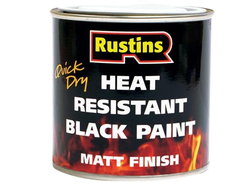Rustins HRMB250 Quick Dry Heat Resistant Paint Black 250Ml