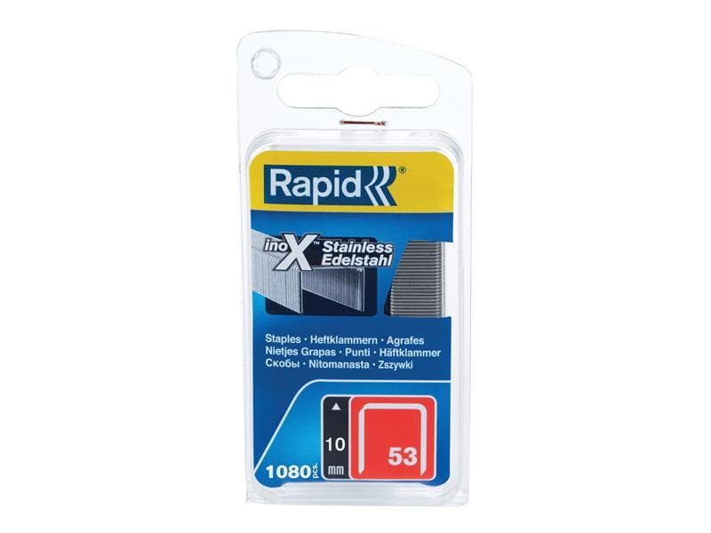 Rapid 40109511 53/10B 10Mm Stainless Steel Fine Wire Staples (Box 1080)