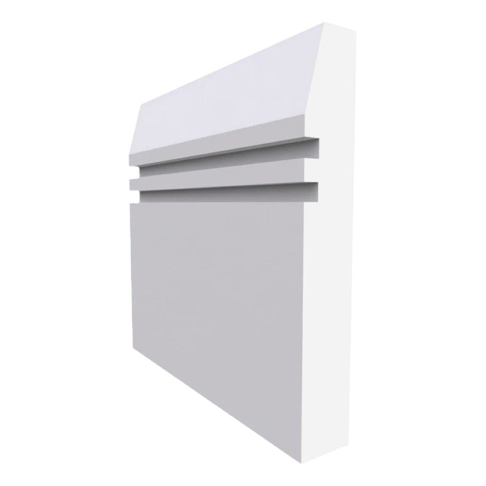 Chamfered Square Grooved 2 MDF Skirting Board Unprimed 4200mm x 95mm x 18mm