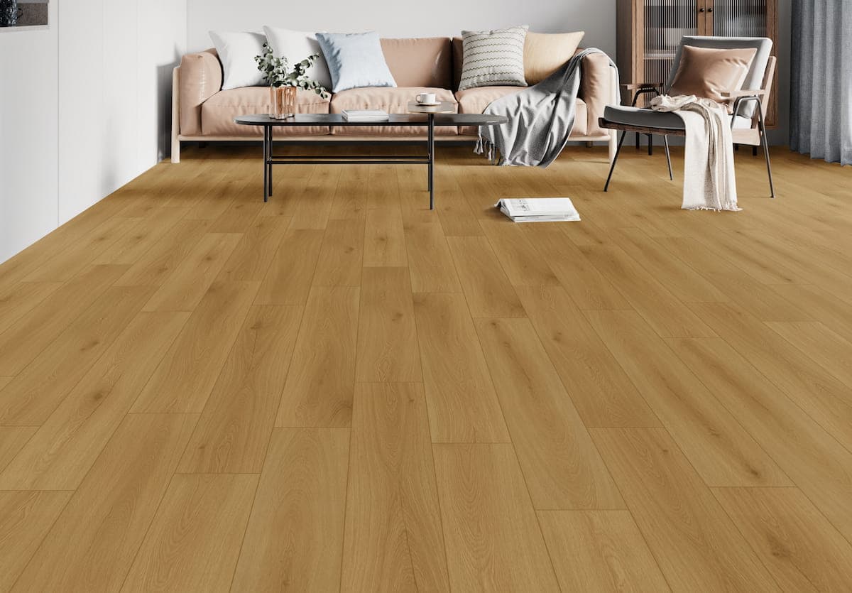 Audacity 12mm Laminate Flooring Brown Sugar Oak Built-in Underlay