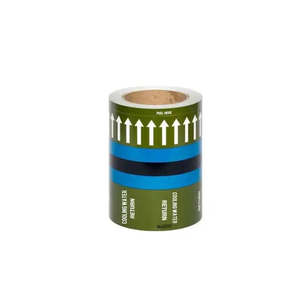 Pipemark 150mm x 33m Pipeline Identification and Flow Direction Self Adhesive Label (Roll) Indoor
