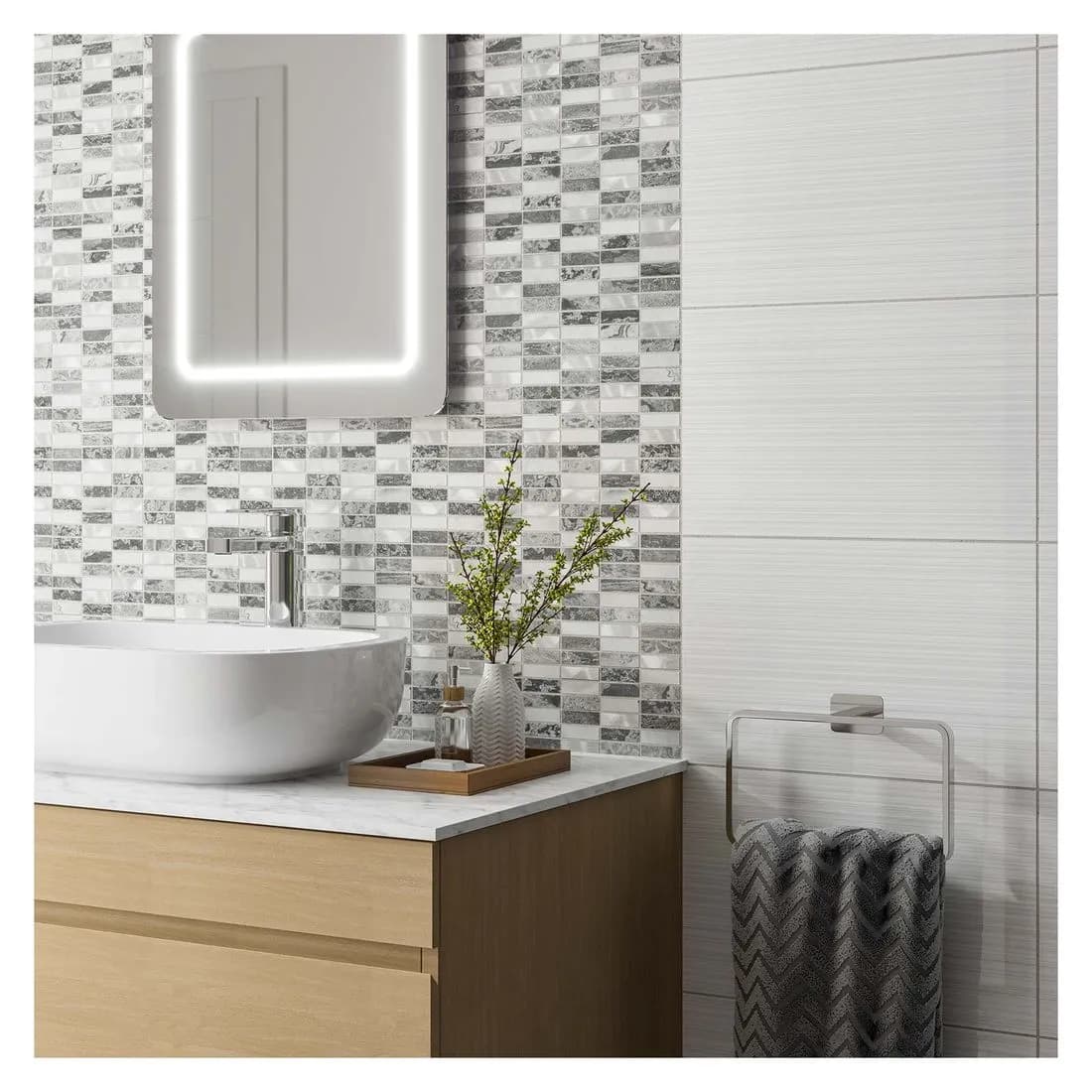 Creswell 15X48Mm Mosaic Tile Mixed 300 X 300Mm Sheet