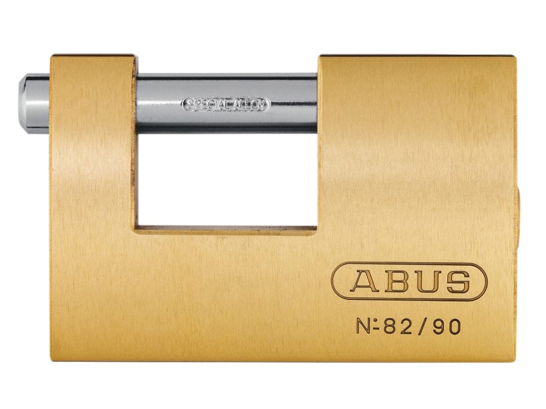 ABUS Mechanical 82/90mm Monoblock Brass Shutter Padlock Keyed Alike 8523 10011580-01