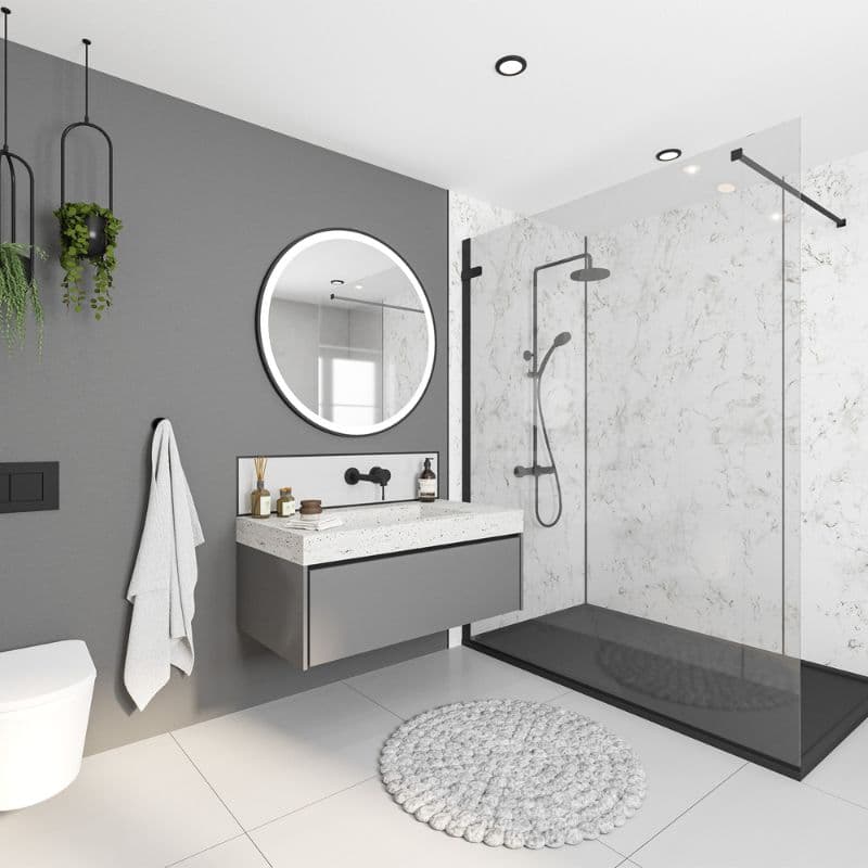Wetwall Bathroom Wall Panel - 2440mm x 1200mm x 4mm - Roman Marble