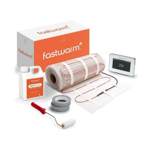 Fastwarm 150W Electric Underfloor Heating Mat - 15m2 - Fastwarm Touch White Thermostat